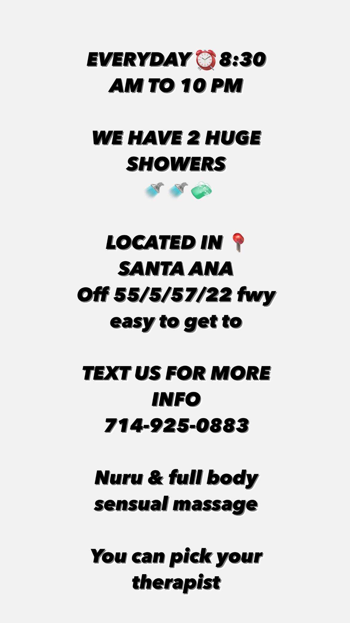 714-925-0883 | ⭕️⭕️⭕️all types & ethnicities ⭕️nuru ⭕️your pick always  ‼️shower 🚿 available open t - bedpage.com